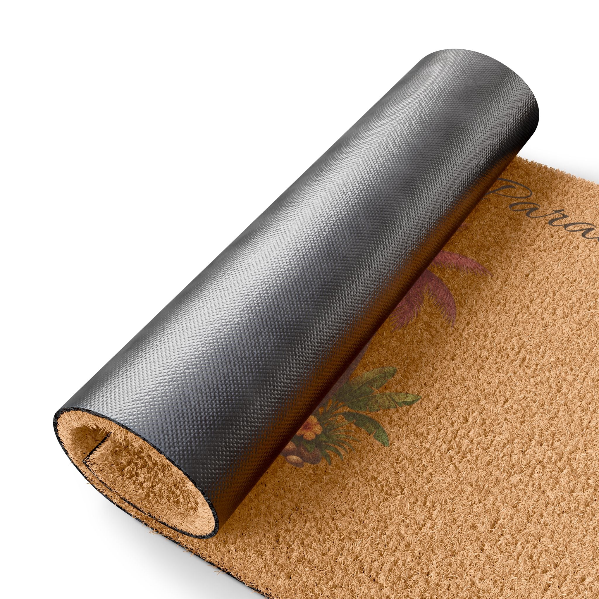 Welcome To My Paradise Doormat — Tropical Palm Tree Coir Welcome Mat