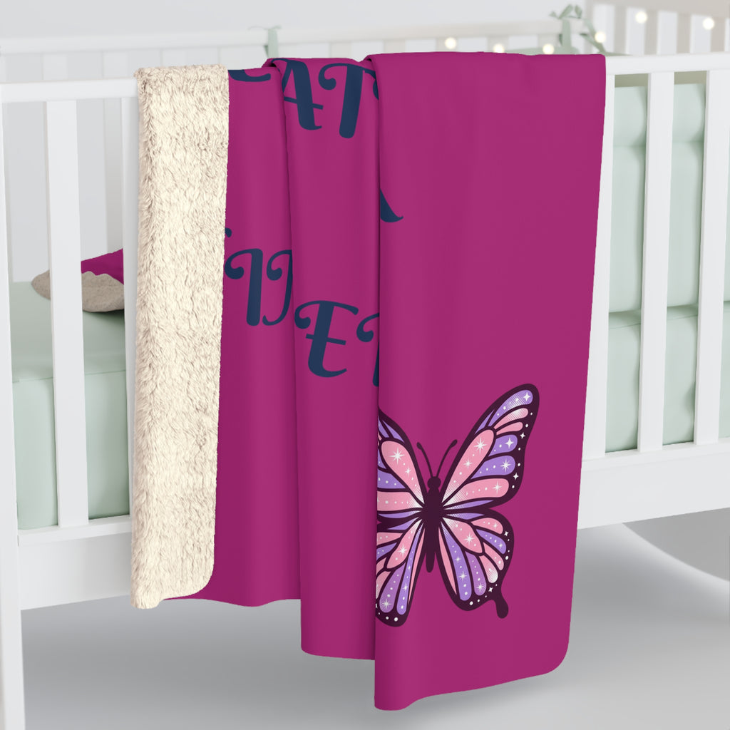 You Are Enough Butterfly Sherpa Fleece Blanket | Inspirational Mindset Throw