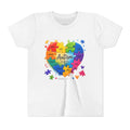 Autism Puzzle Heart Youth Tee — “Different Minds, Beautiful Hearts” Awareness Shirt