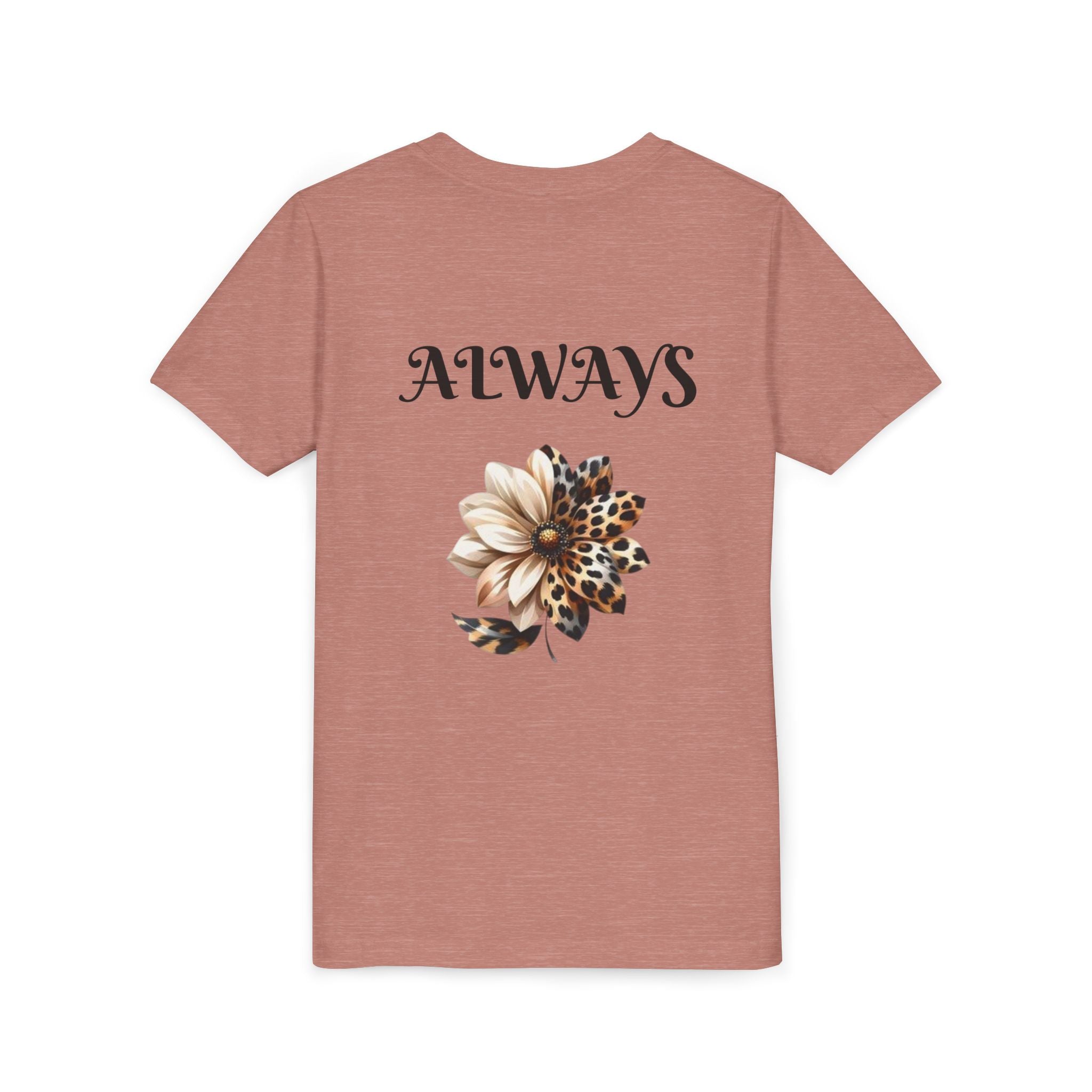 Love Yourself Hearts youth tee | Leopard Stripe Floral design
