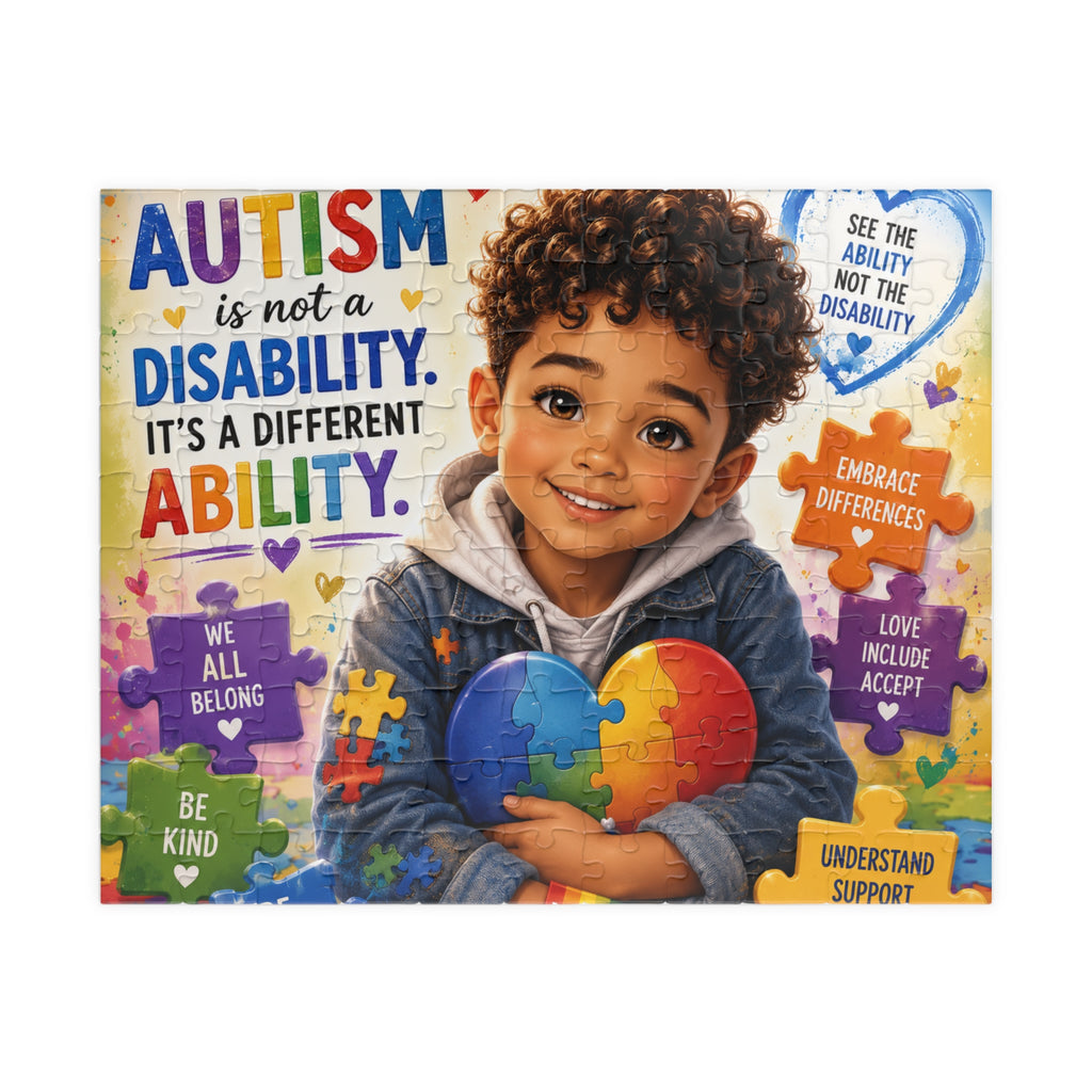 Autism Awareness Puzzle — 'Autism is Not a Disability, It's a Different Ability' Jigsaw