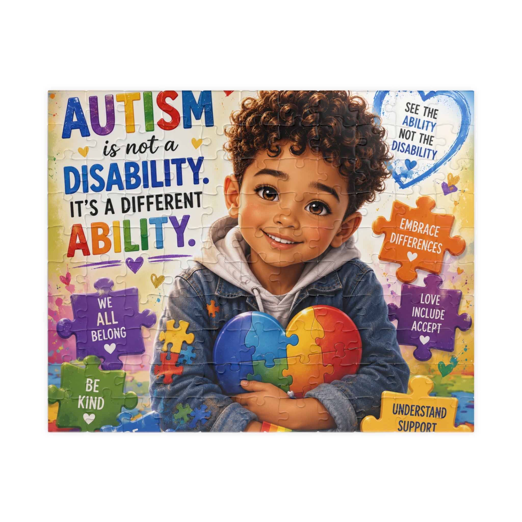 Autism Awareness Puzzle — 'Autism is Not a Disability, It's a Different Ability' Jigsaw
