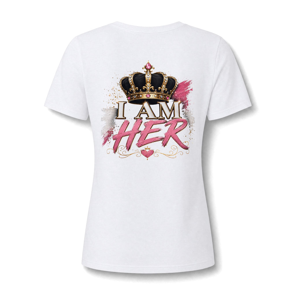 Women's V-Neck Tee — "Jesus Elle" Crown Graphic Christian Shirt