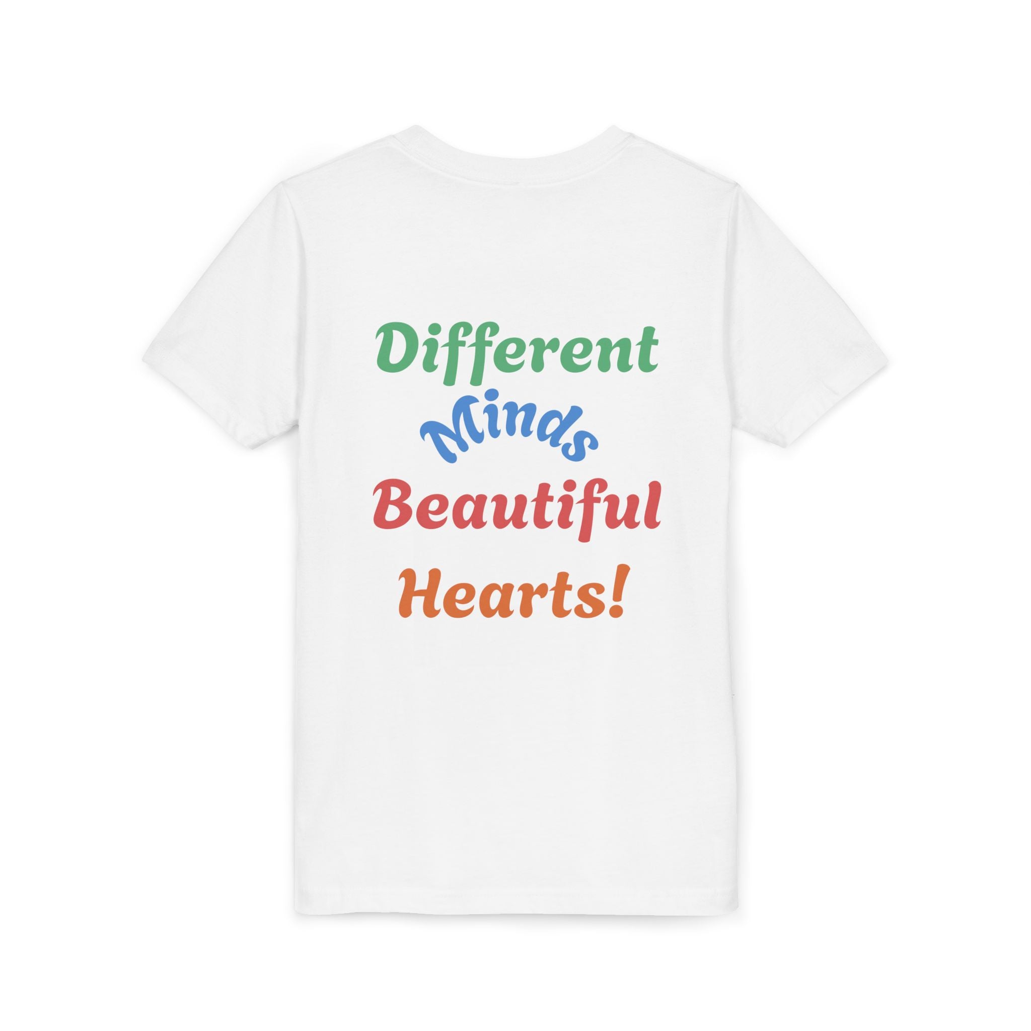 Autism Puzzle Heart Youth Tee — “Different Minds, Beautiful Hearts” Awareness Shirt