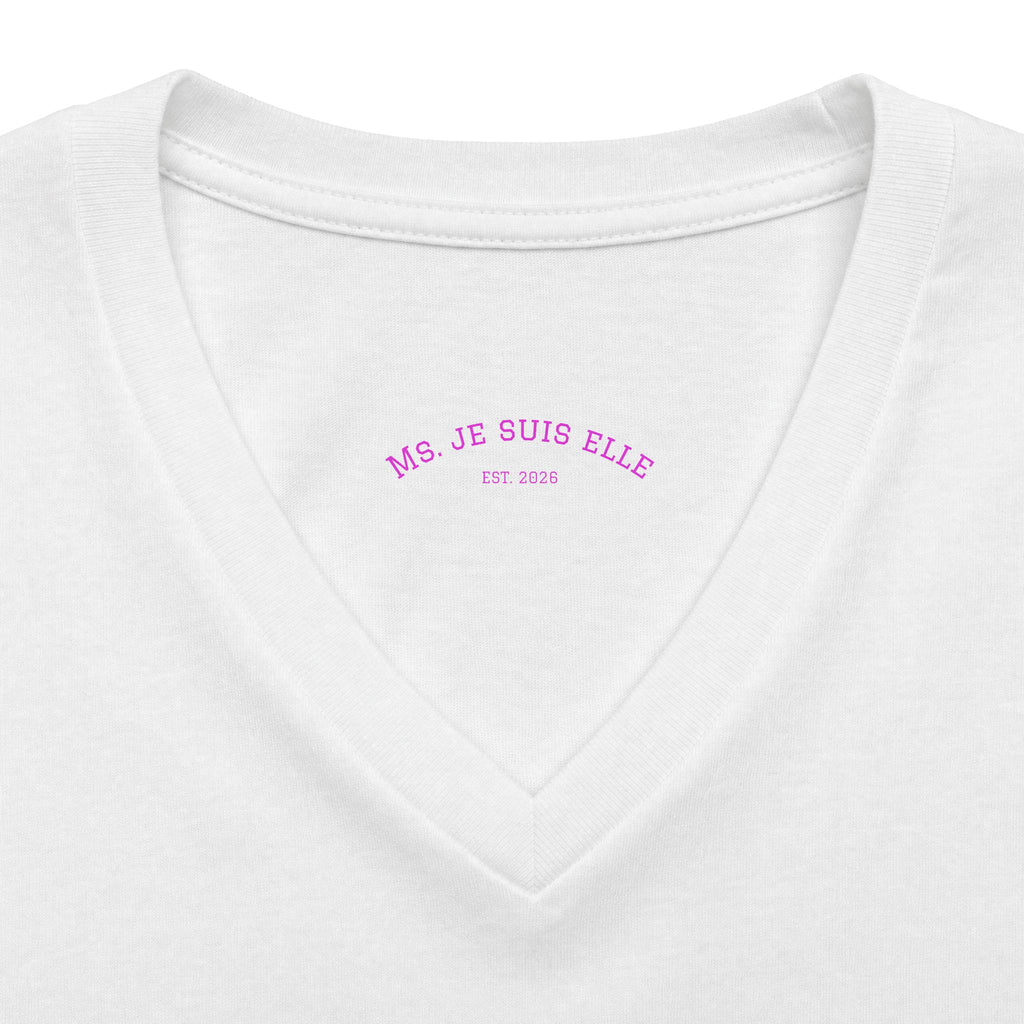 Women's V-Neck Tee — "Jesus Elle" Crown Graphic Christian Shirt