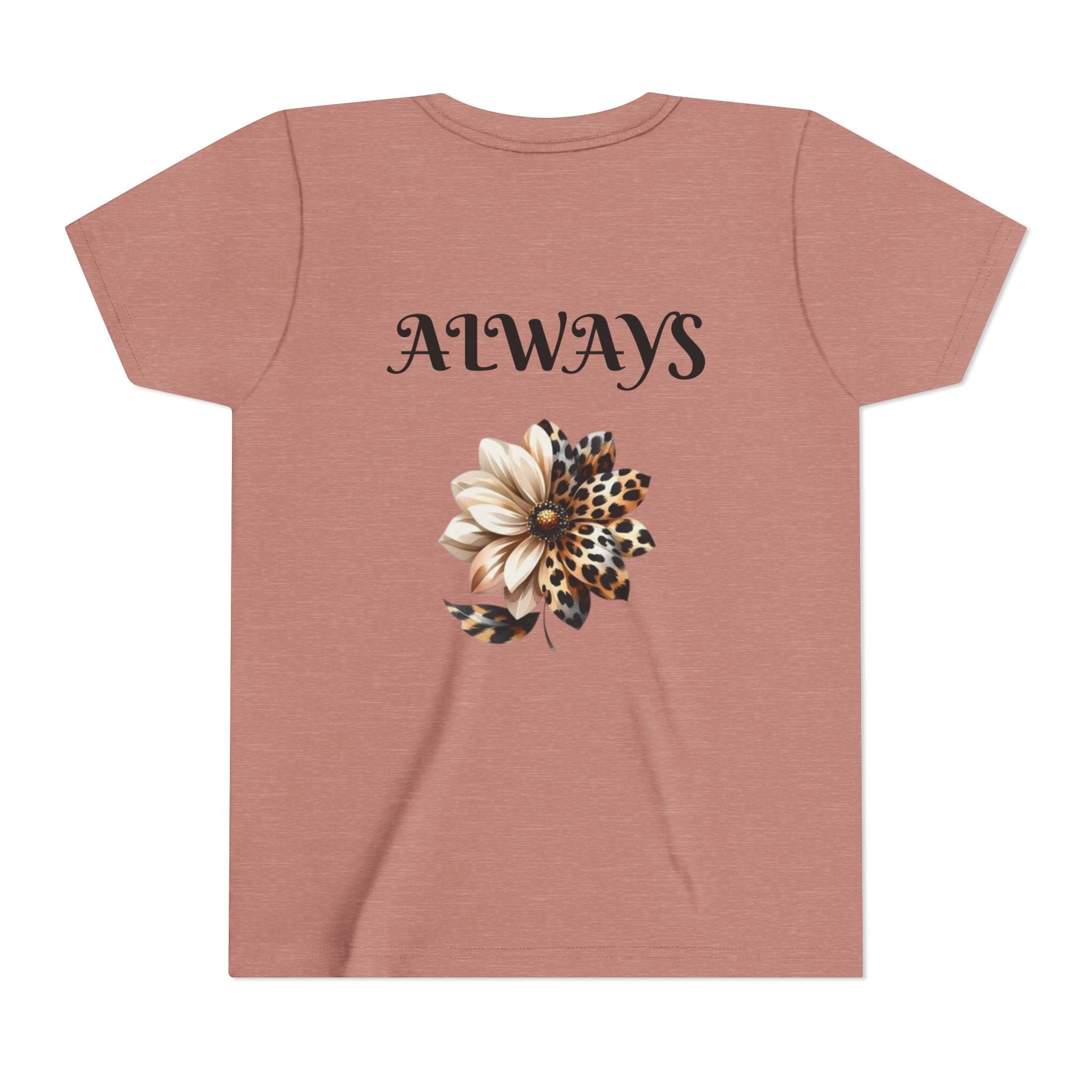 Love Yourself Hearts youth tee | Leopard Stripe Floral design