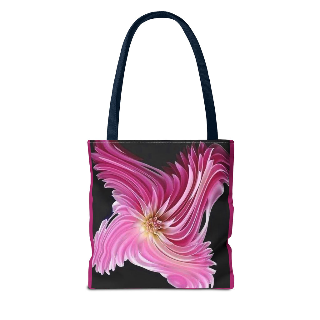Pink Floral Swirl Tote Bag | Beauty Power Excellence typography