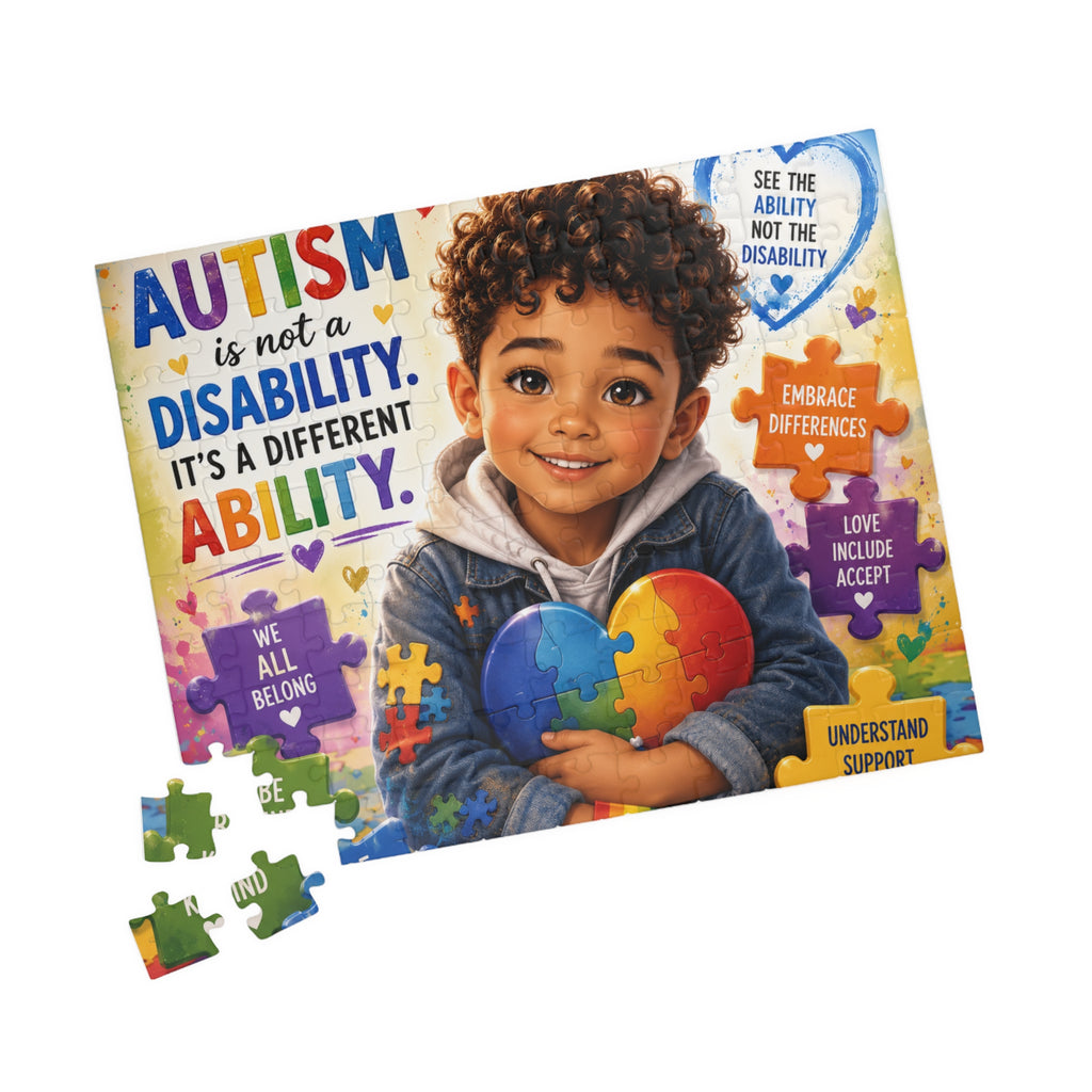 Autism Awareness Puzzle — 'Autism is Not a Disability, It's a Different Ability' Jigsaw