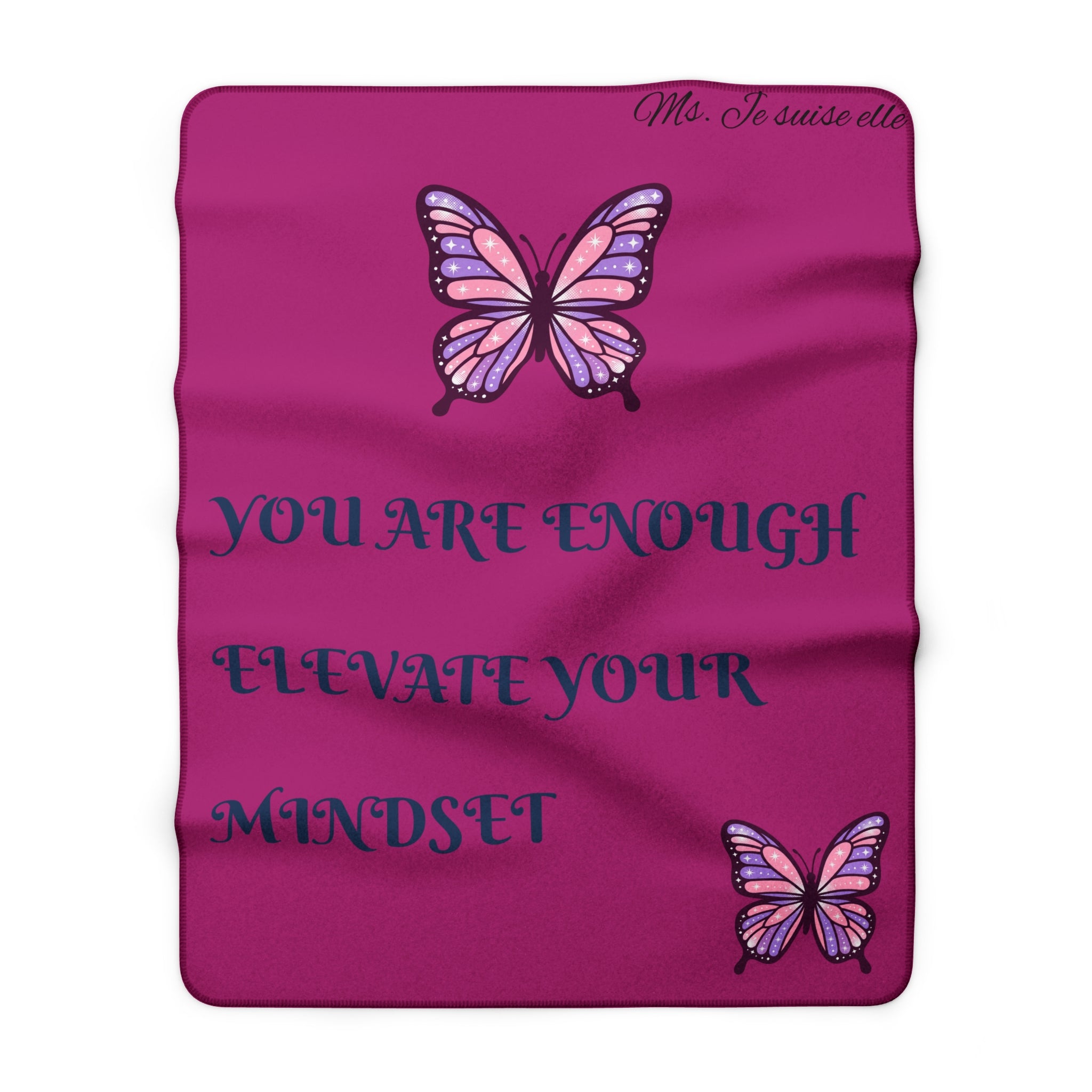 You Are Enough Butterfly Sherpa Fleece Blanket | Inspirational Mindset Throw