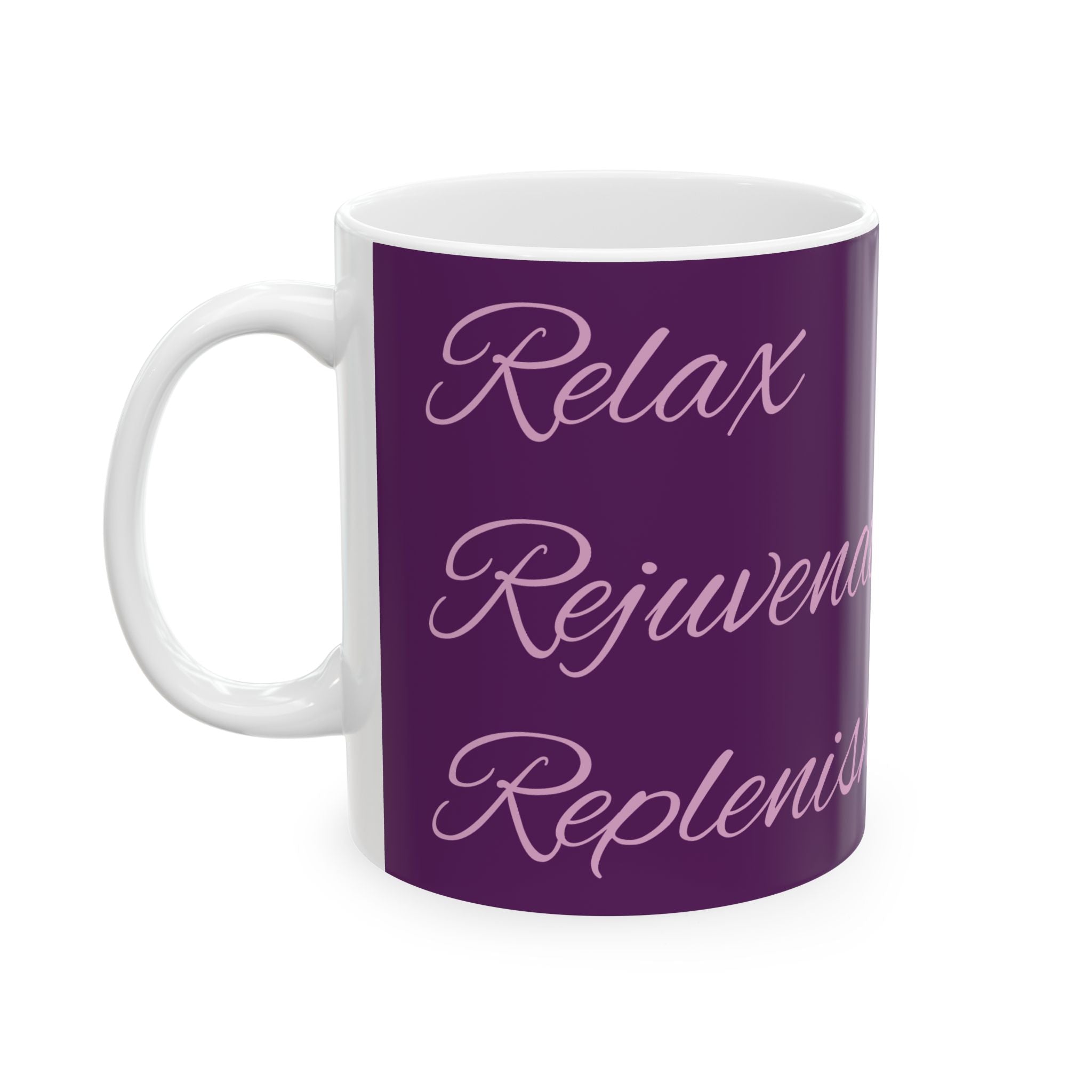 Cursive Script Phrase Mug | Purple Ceramic Mug