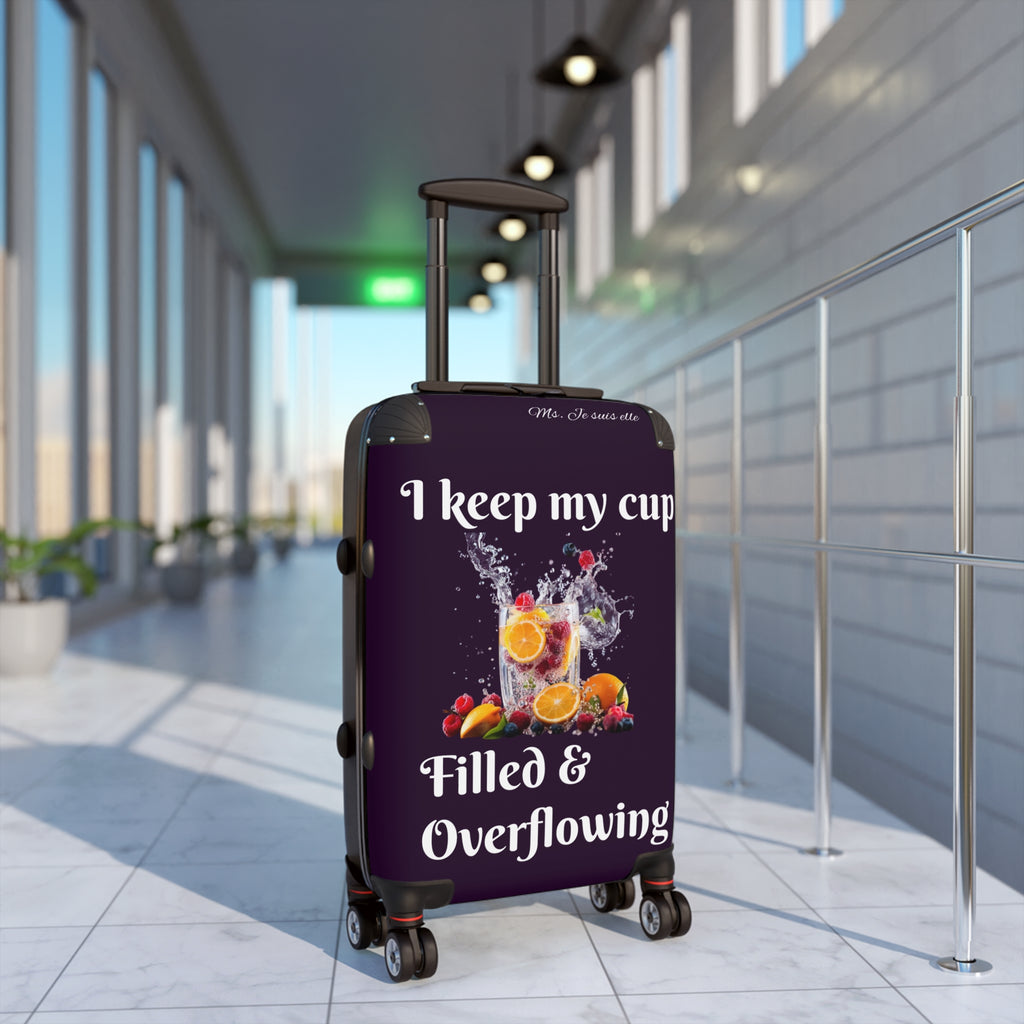 I Keep My Cup Filled & Overflowing Suitcase | Colorful Drink Graphic Luggage