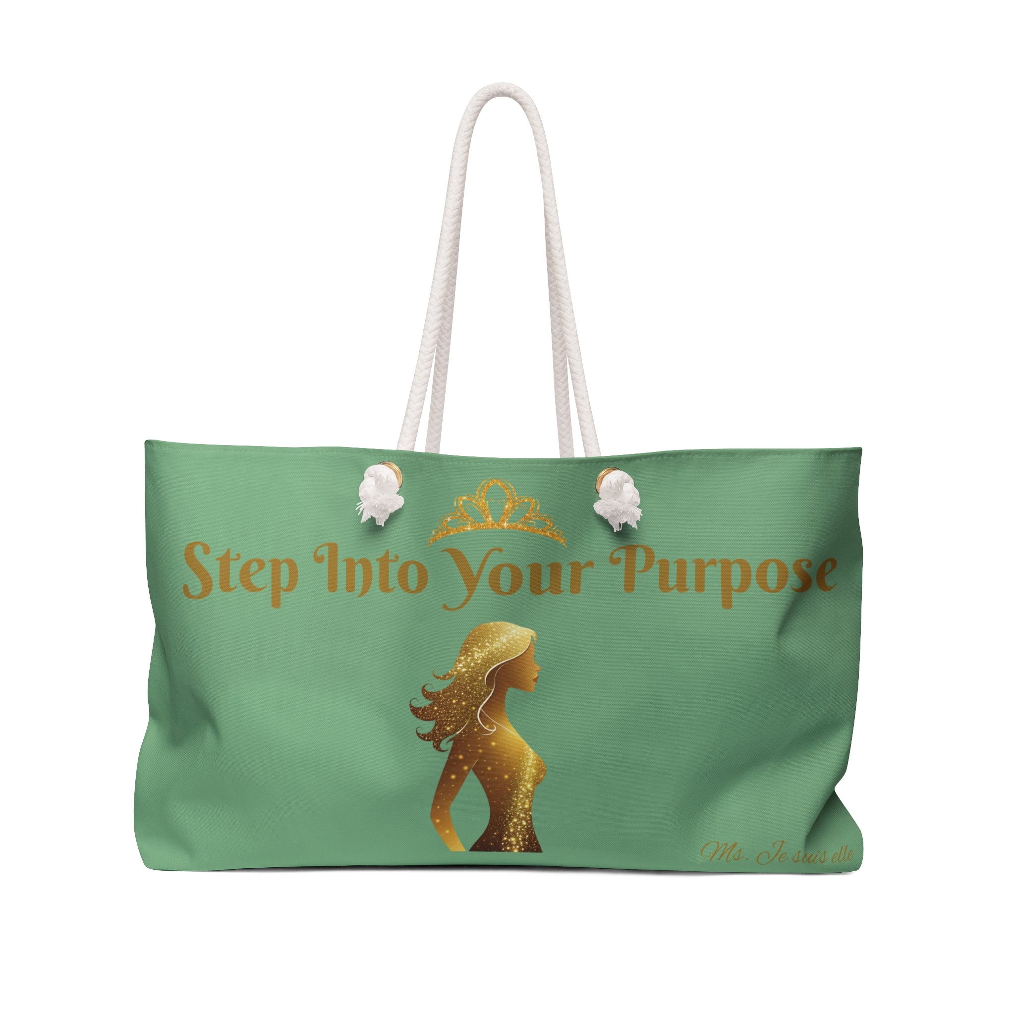 Step Into Your Purpose Weekender | Green Gold Inspirational Duffle