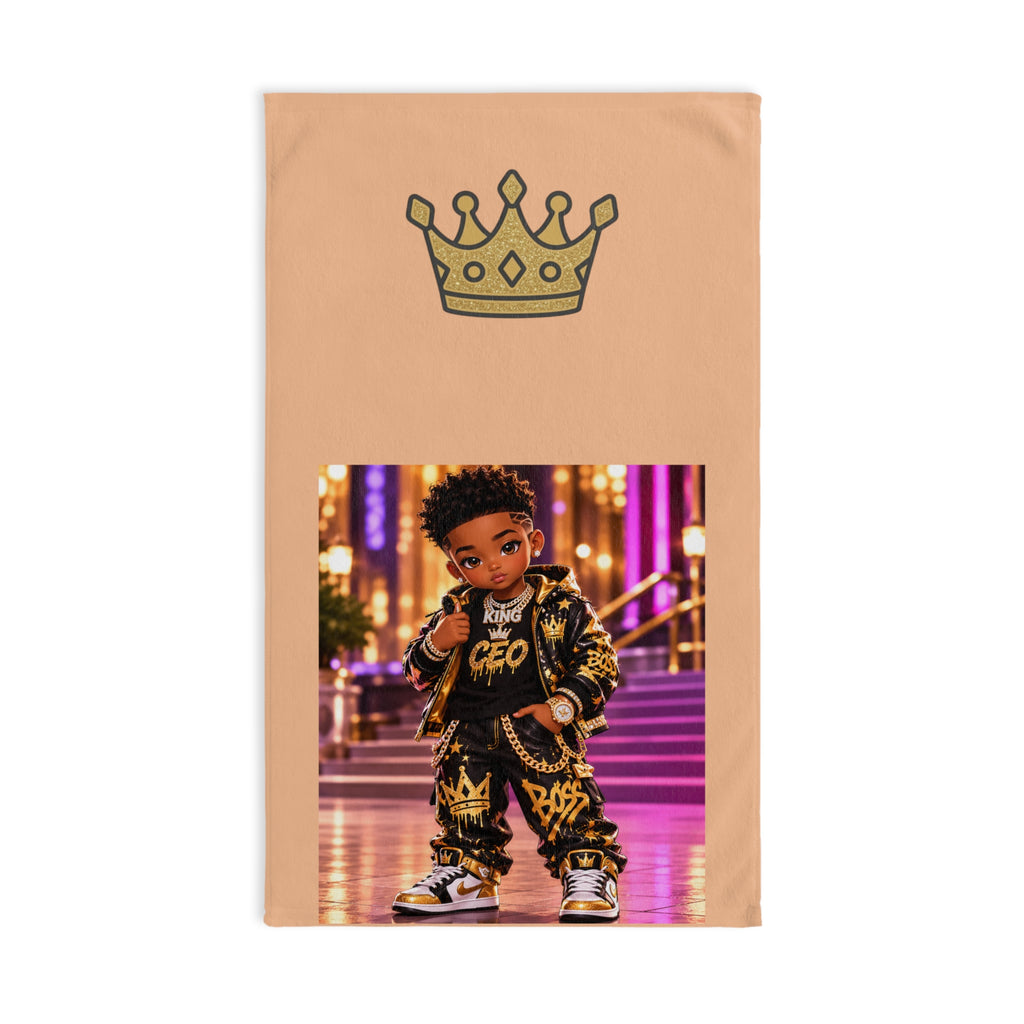 Royal Kiddo Hand Towel — Cute Urban Prince Design with Crown