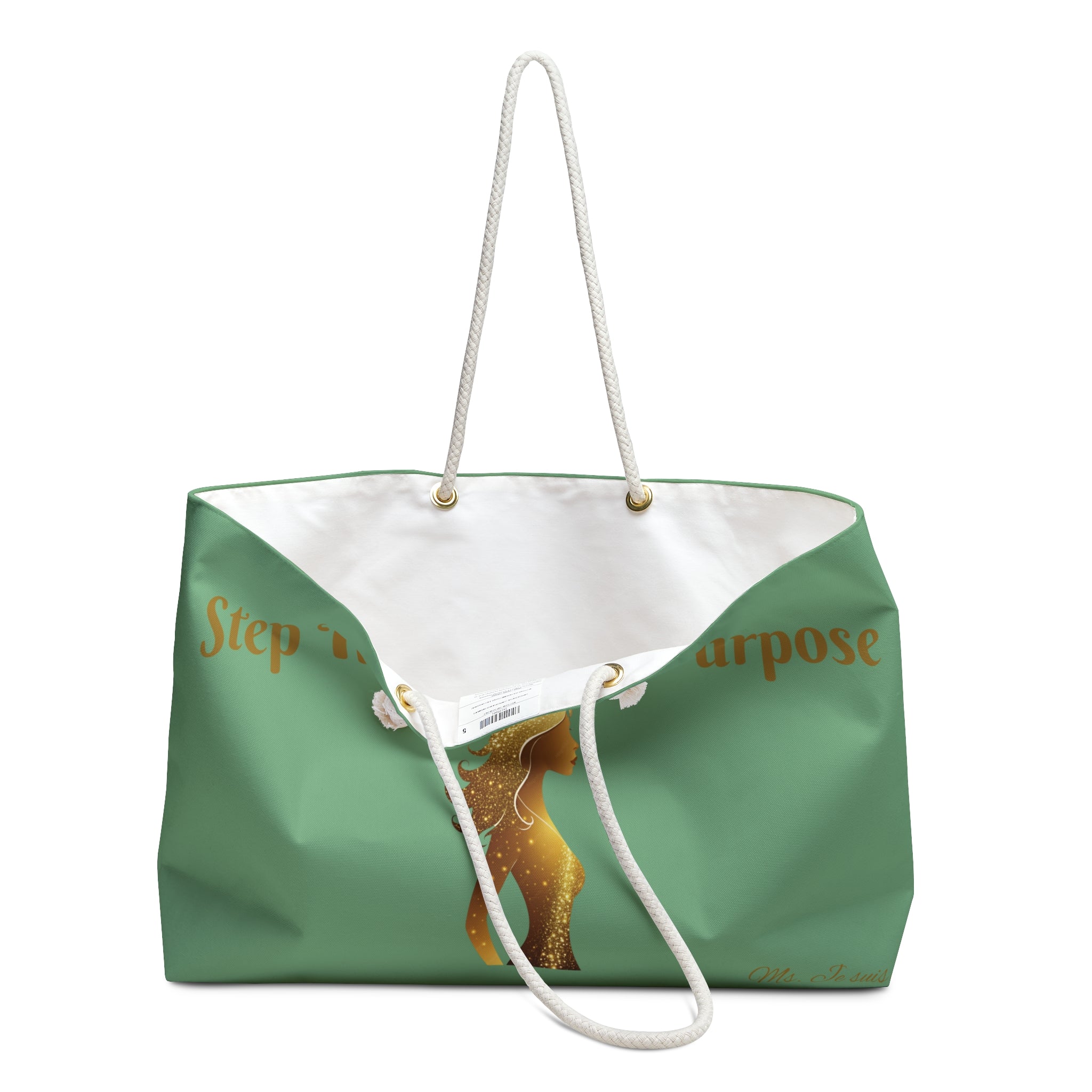 Step Into Your Purpose Weekender | Green Gold Inspirational Duffle