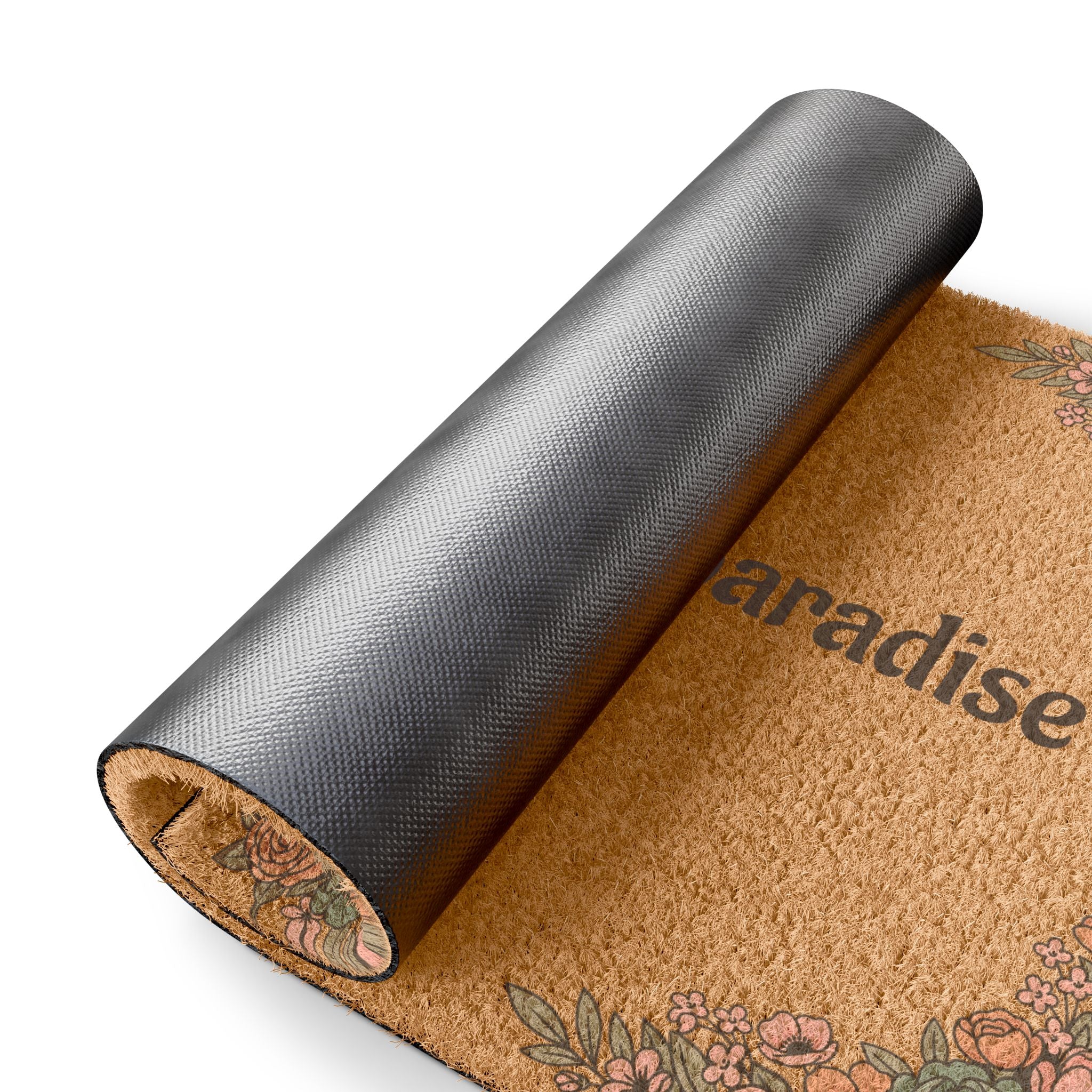 Welcome to My Paradise Doormat — Floral Coir Entry Mat