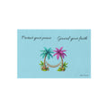 Outdoor Rug - "Protect Your Peace, Guard Your Faith" Tropical Palm Hammock Doormat