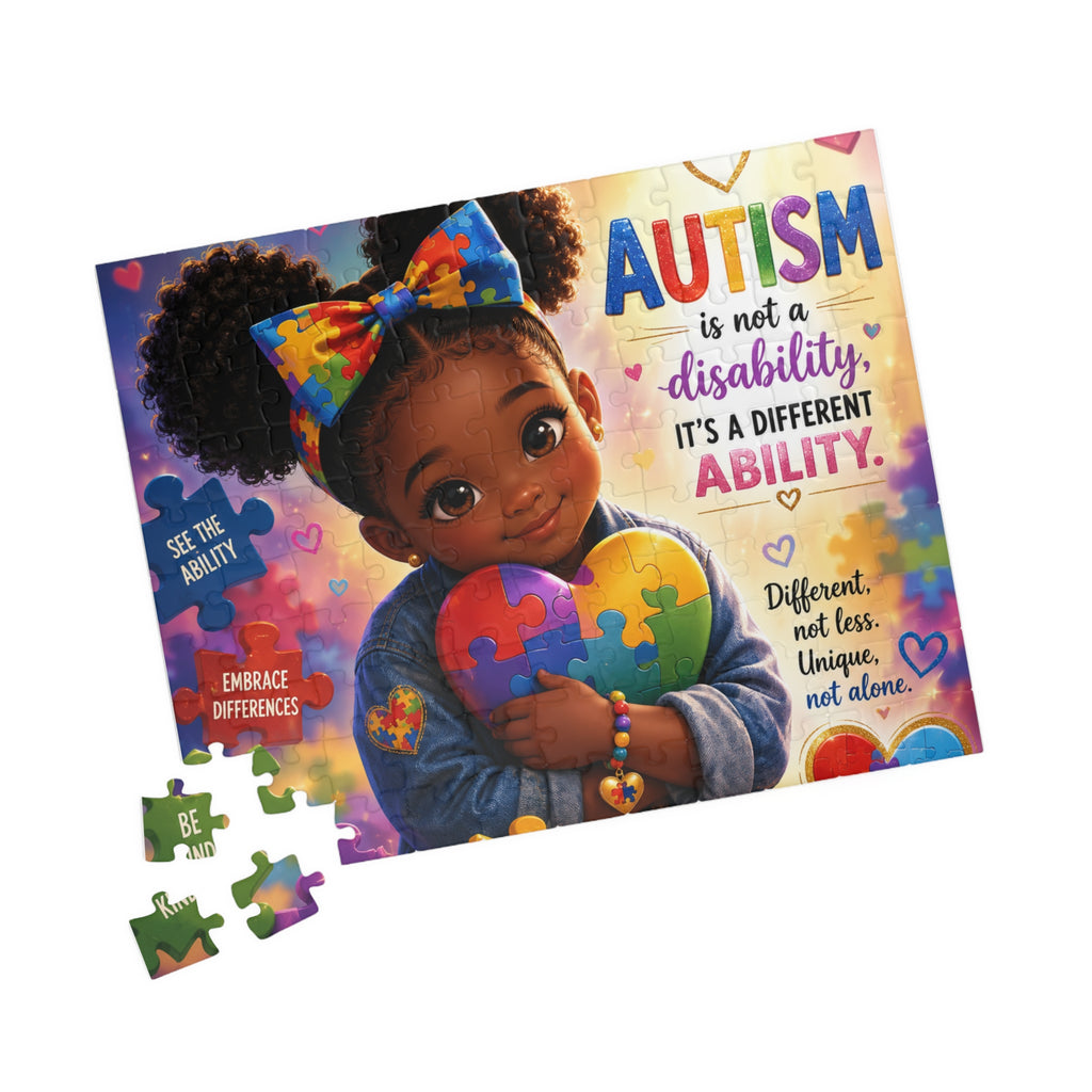 Autism Awareness Puzzle — "Autism is not a disability, it's a different ability" (110–1014 pcs)