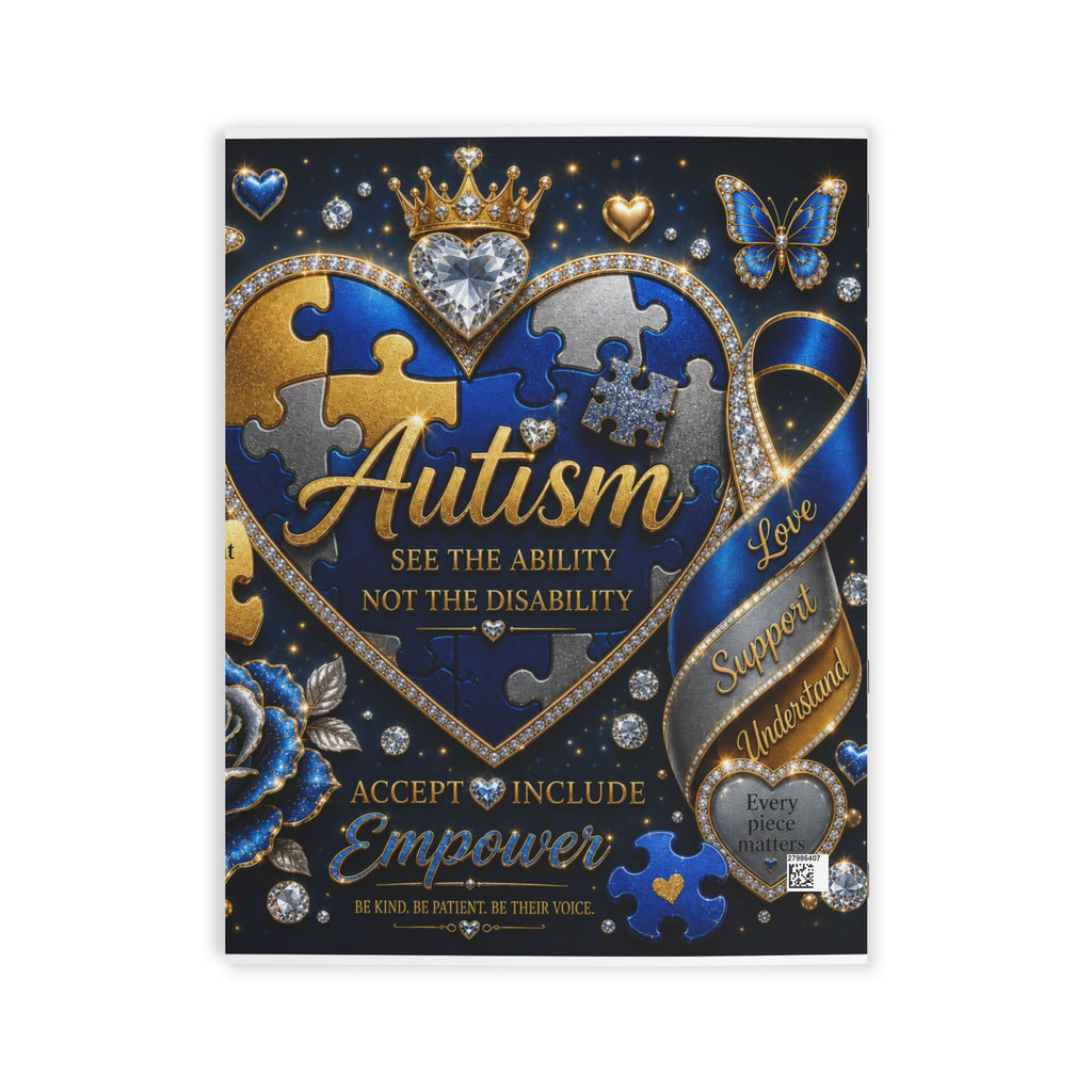 Autism Awareness Drawing Book — "See the Ability Not the Disability" Empowering Puzzle Heart Design