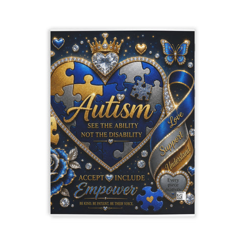 Autism Awareness Drawing Book — "See the Ability Not the Disability" Empowering Puzzle Heart Design
