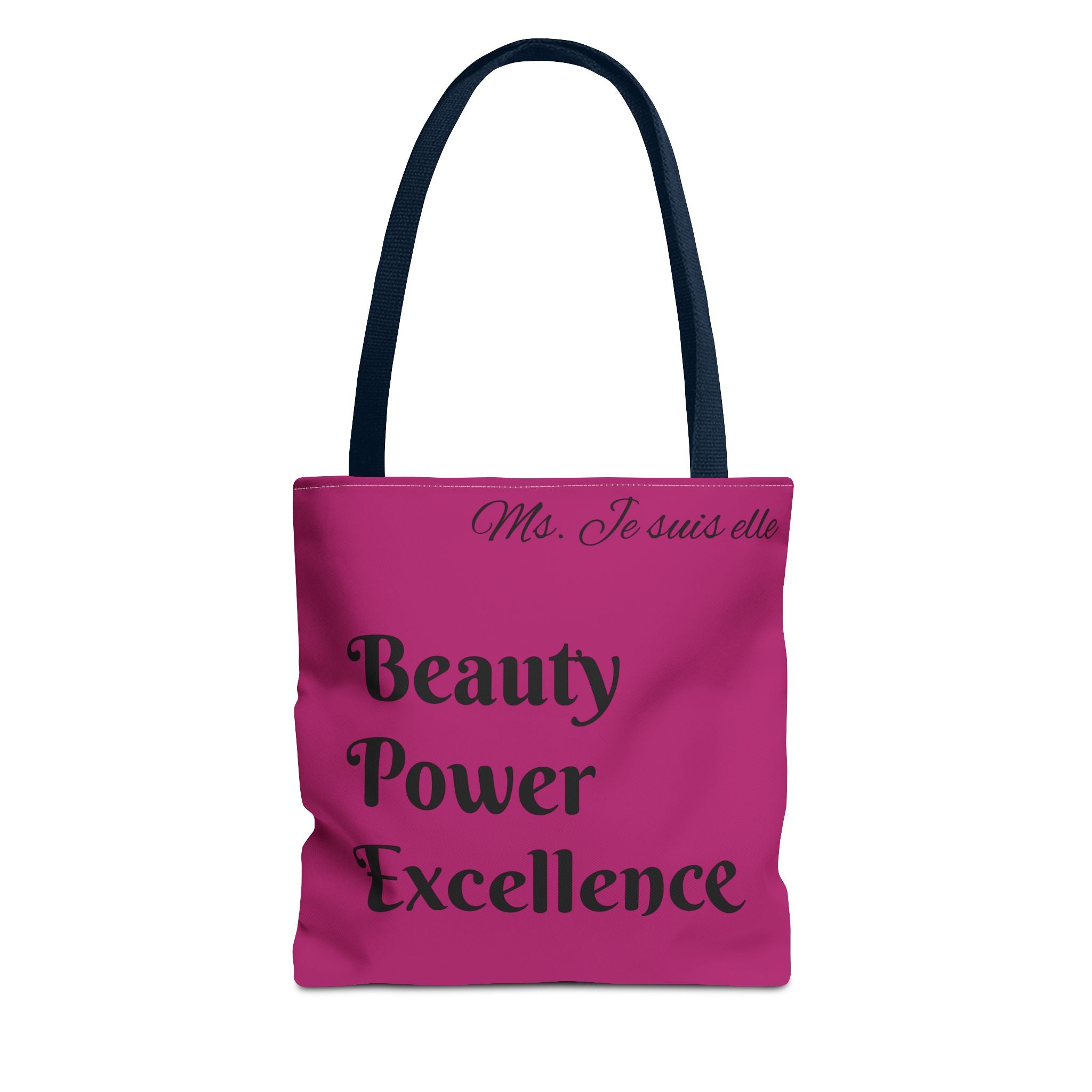 Pink Floral Swirl Tote Bag | Beauty Power Excellence typography