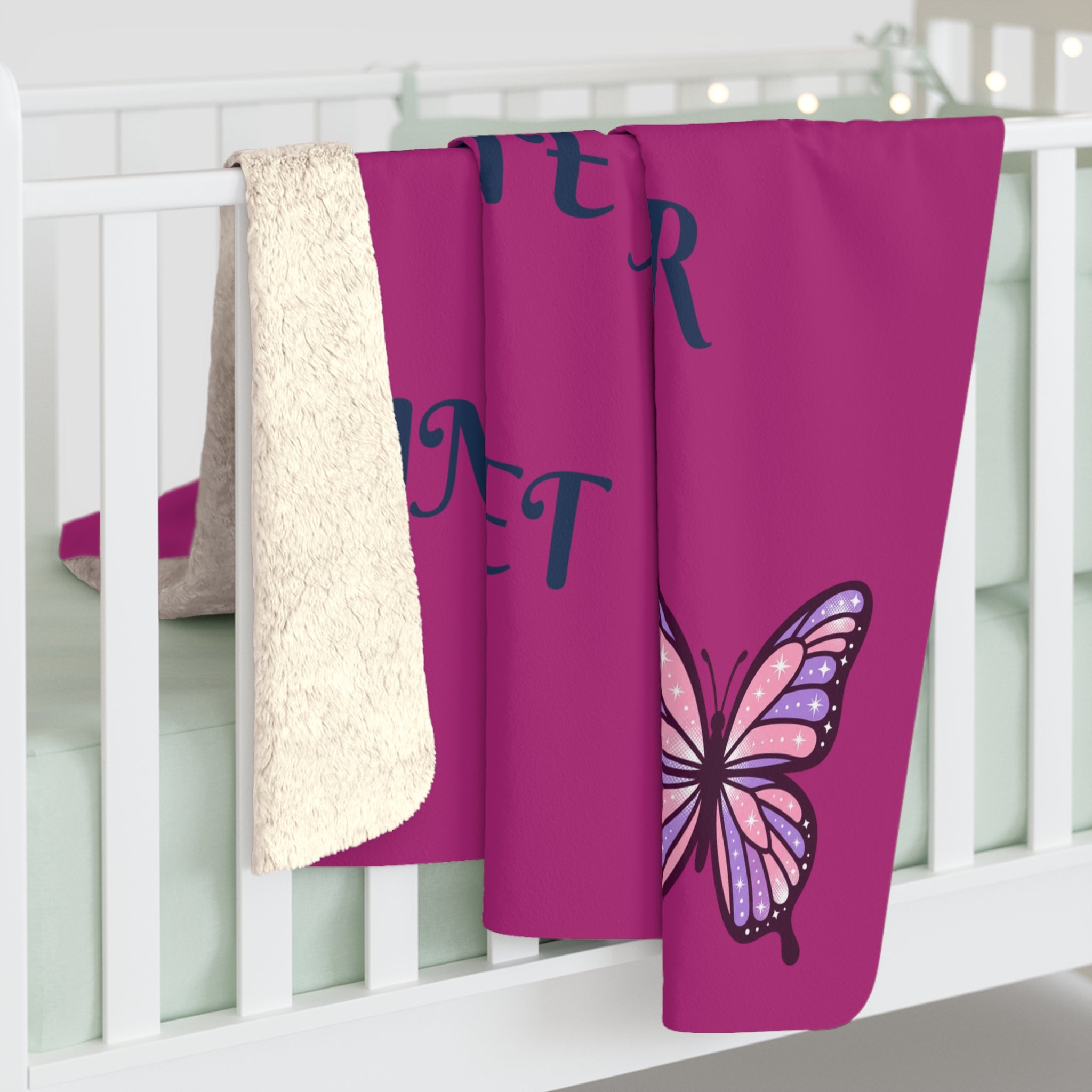 You Are Enough Butterfly Sherpa Fleece Blanket | Inspirational Mindset Throw