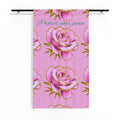 Sheer Window Curtain — "Protect Your Peace" Pink Rose Sheer Panel