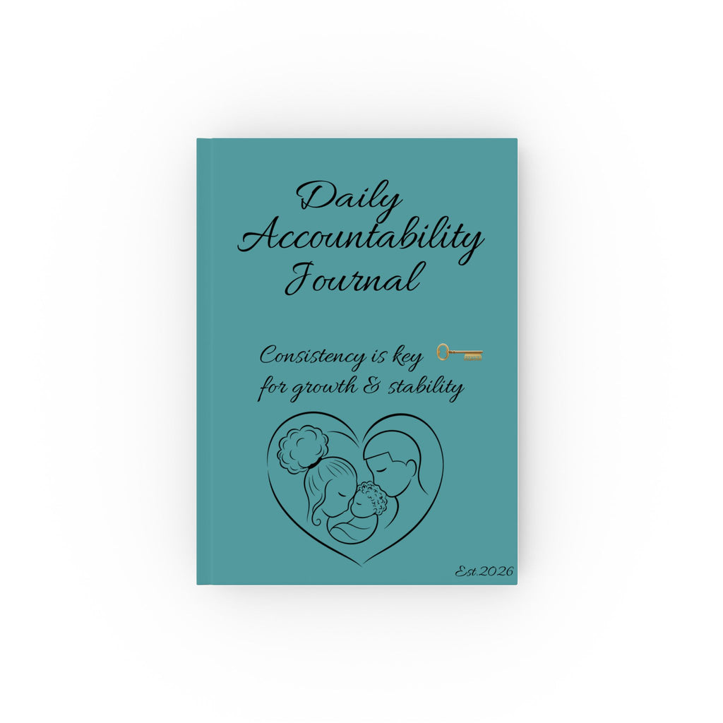 Daily Accountability Journal hardback | Motivational Mountain & Family Illustration