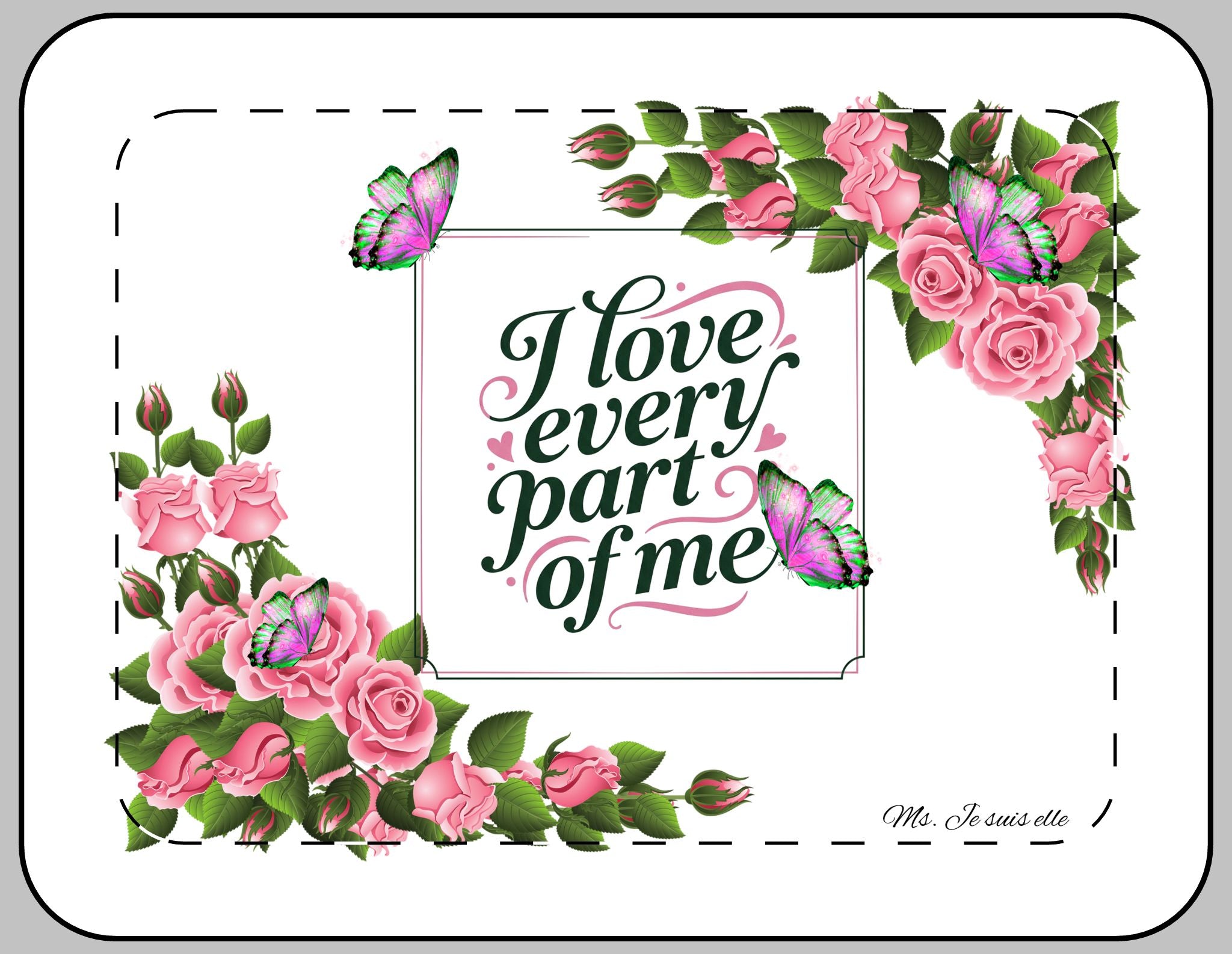 Protective Laptop Sleeve — "I Love Every Part of Me" Floral Laptop Case