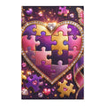 Heart Puzzle Area Rug – Sparkling Pink & Purple Decorative Accent Rug