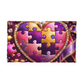 Puzzle Heart Microfiber Pillowcase — Jewel-Toned Autism Awareness Design