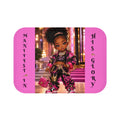 Pink 'Manifest In His Glory' Bath Mat — Cute Afro Girl Glam Bathroom Rug