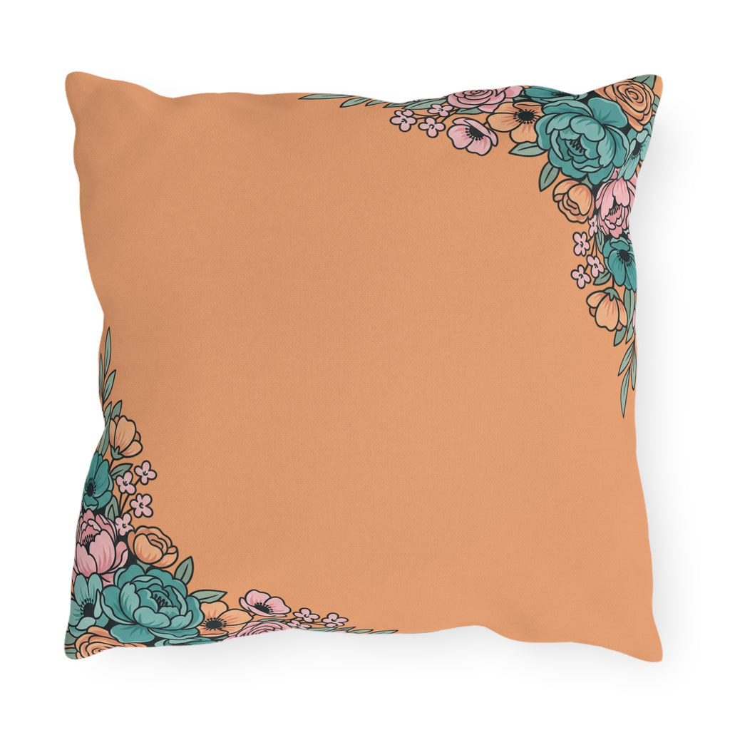 Outdoor Pillow - "I Love Every Part of Me" Floral Patio Cushion