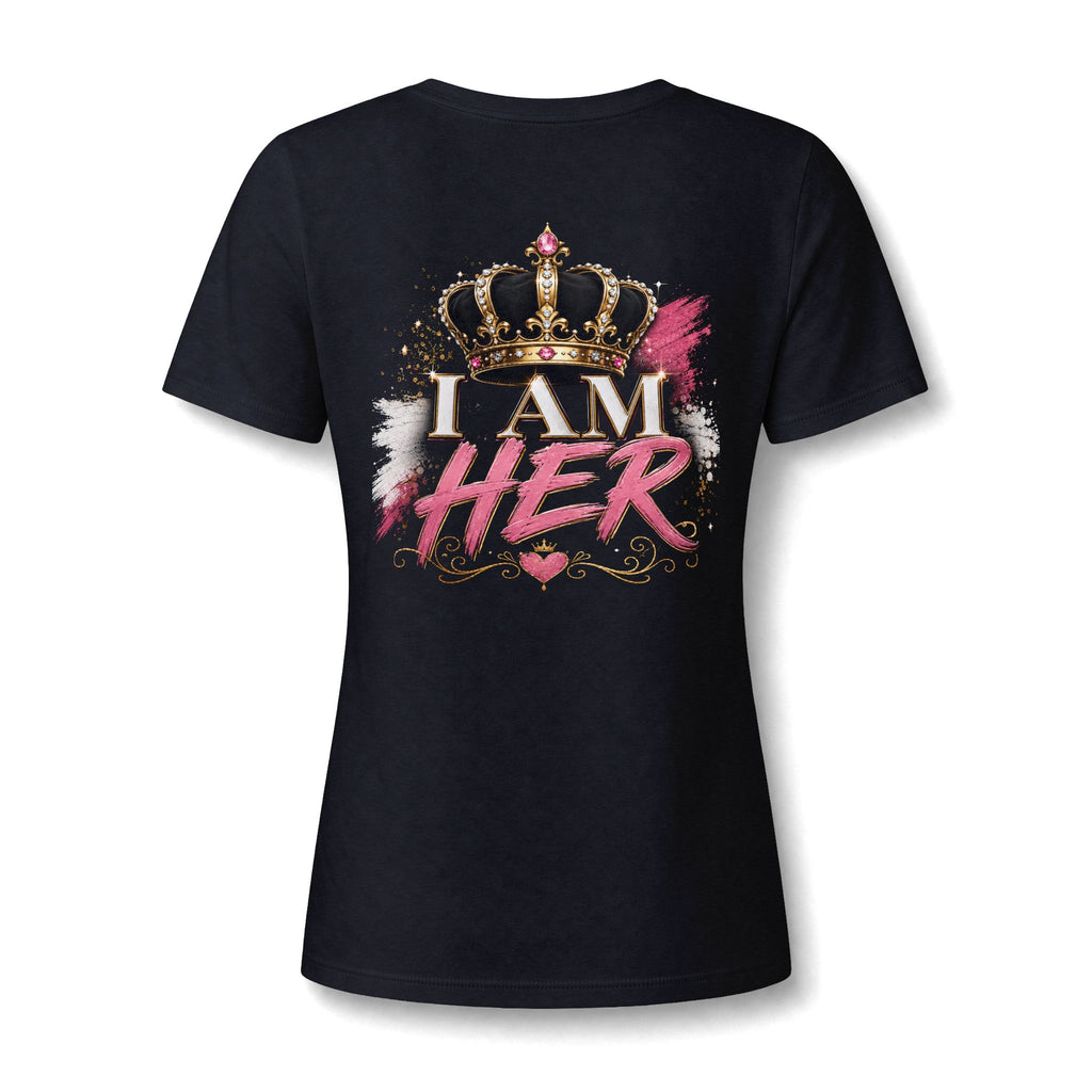 Women's V-Neck Tee — "Jesus Elle" Crown Graphic Christian Shirt