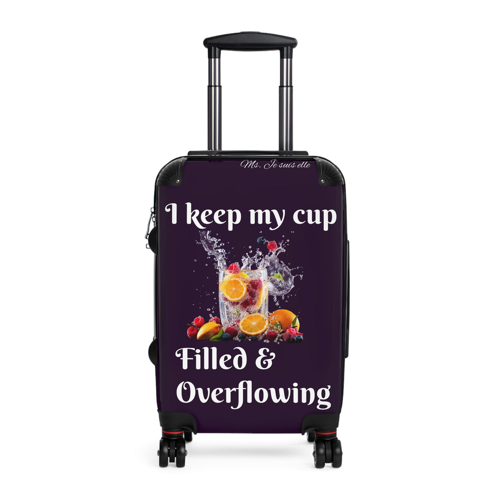 I Keep My Cup Filled & Overflowing Suitcase | Colorful Drink Graphic Luggage
