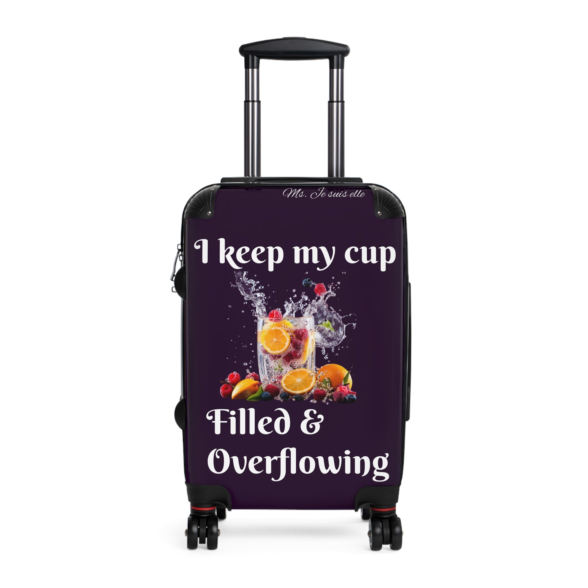 I Keep My Cup Filled & Overflowing Suitcase | Colorful Drink Graphic Luggage