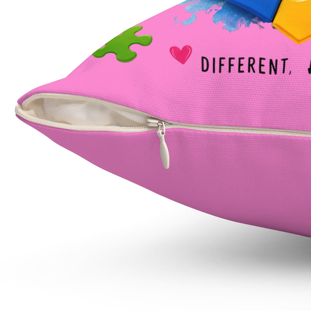 Autism Puzzle Heart Pillow — "See the Able, Not the Label" Decorative Throw Pillow