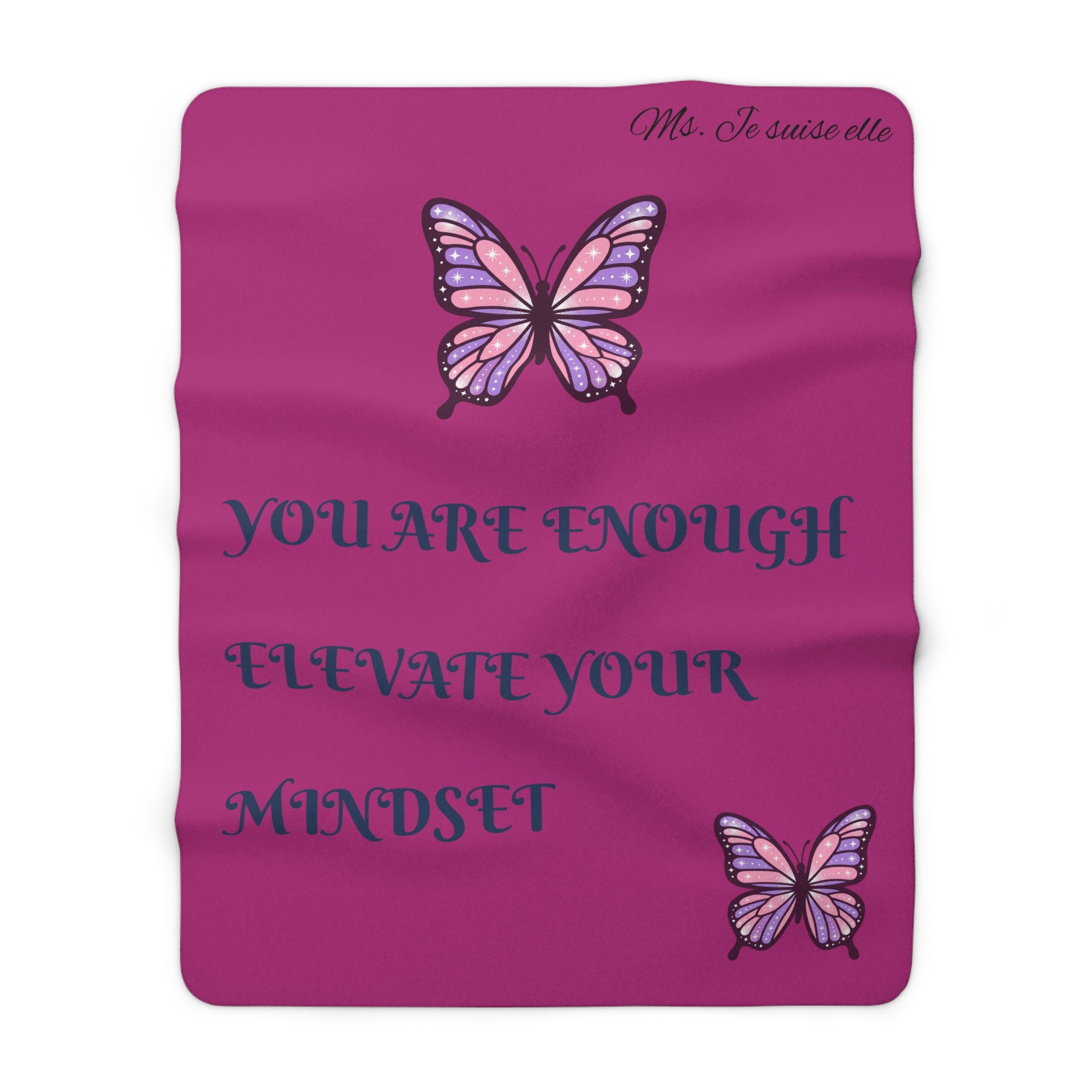 You Are Enough Butterfly Sherpa Fleece Blanket | Inspirational Mindset Throw