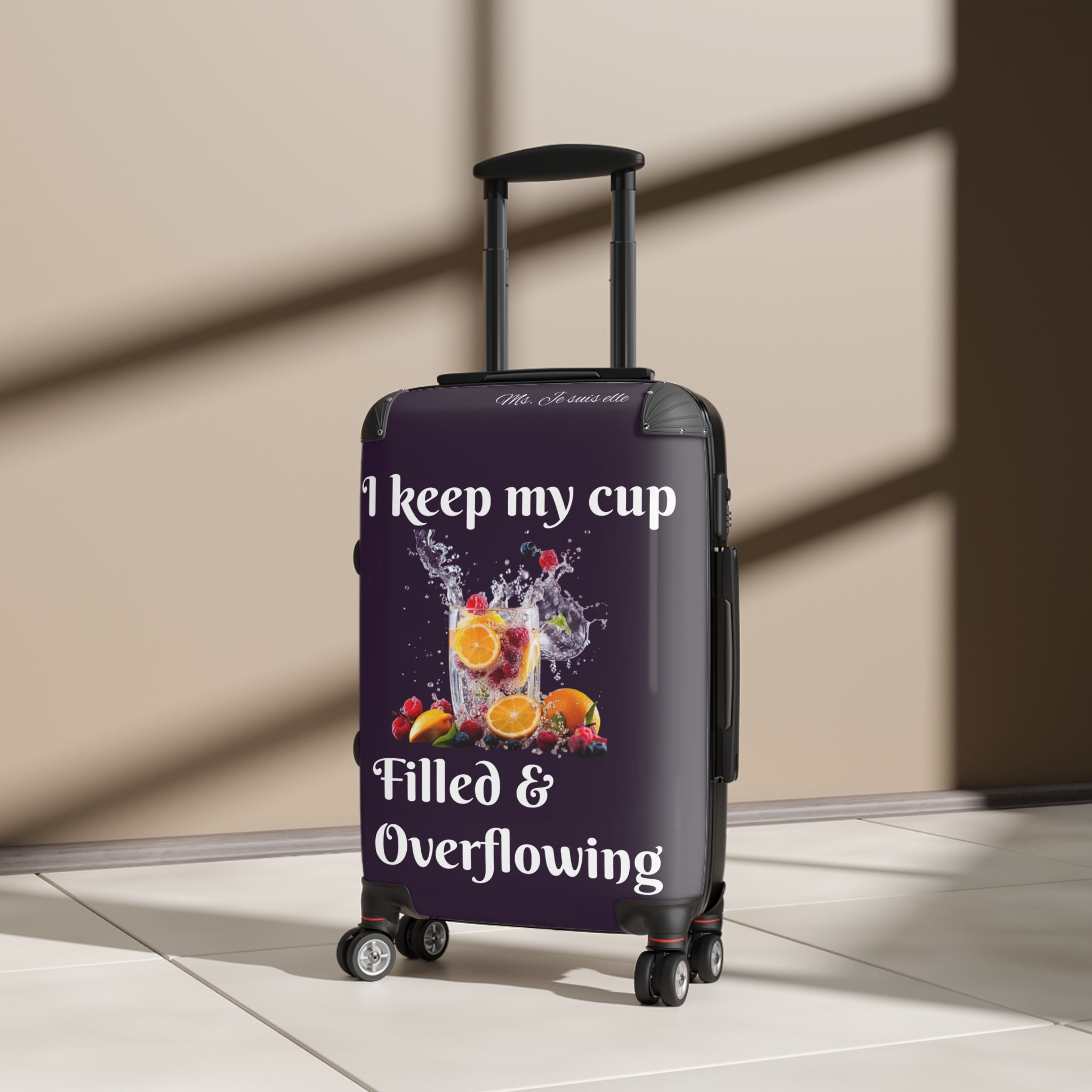 I Keep My Cup Filled & Overflowing Suitcase | Colorful Drink Graphic Luggage