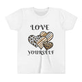 Love Yourself Hearts youth tee | Leopard Stripe Floral design