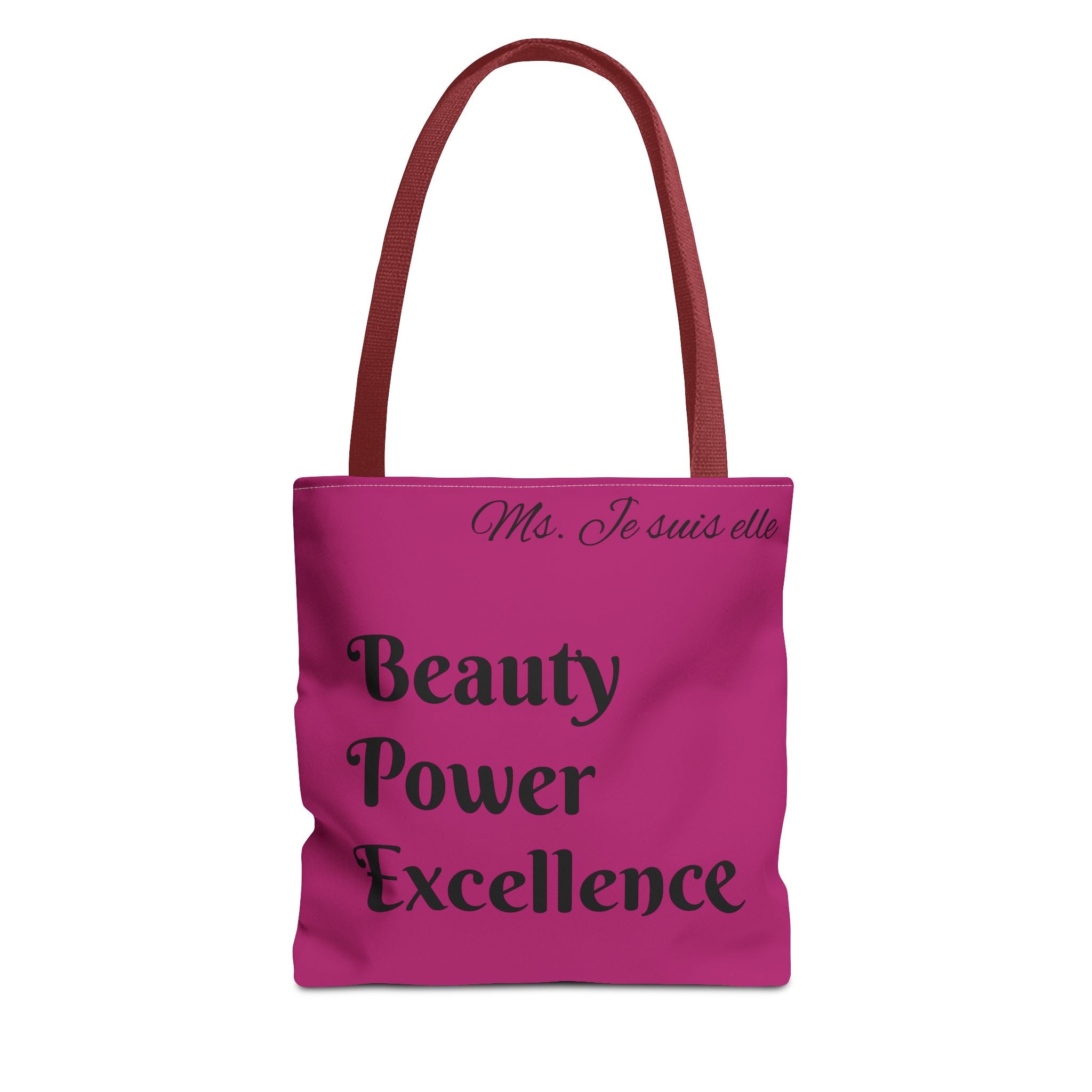 Pink Floral Swirl Tote Bag | Beauty Power Excellence typography