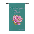 Protect Your Peace Window Curtain | Pink Rose Teal Panel