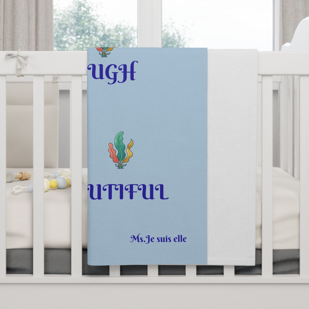 You are Valued You are Enough You are Beautiful Baby Blanket | Seahorse Affirmation